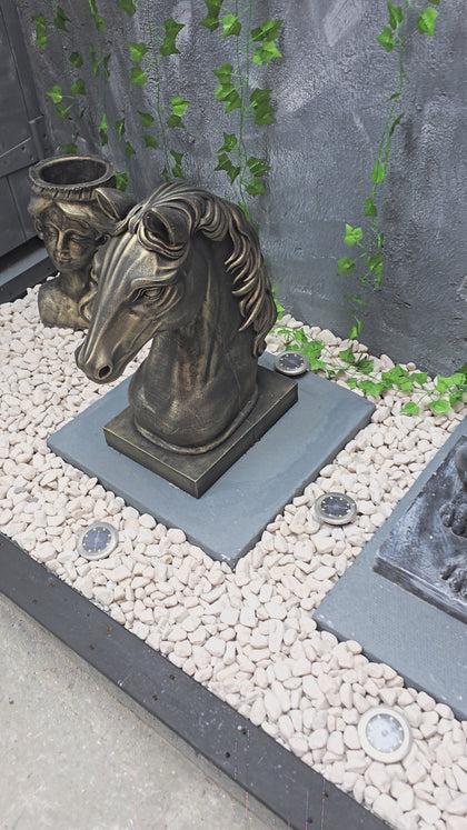 Imperial Stallion Horse Bust Statue | Premium Concrete Garden Ornament (single)